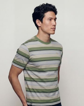 Union Yarn Dyed Stripe T-Shirt -Khaki