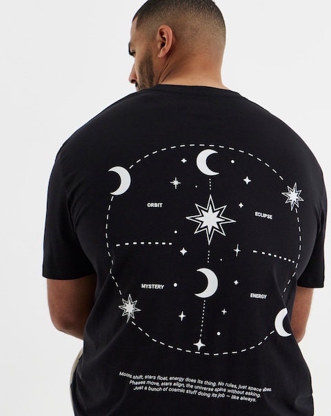 Jack & Jones Astro Back Graphic T-Shirt - Black