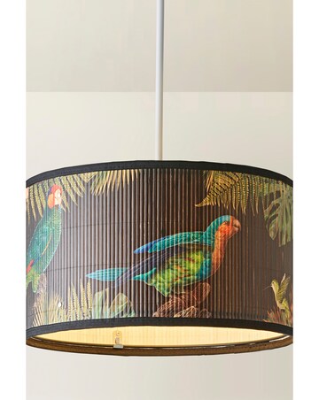 ValueLights Daintree Medium Monochrome Bamboo Drum Shade 35cm
