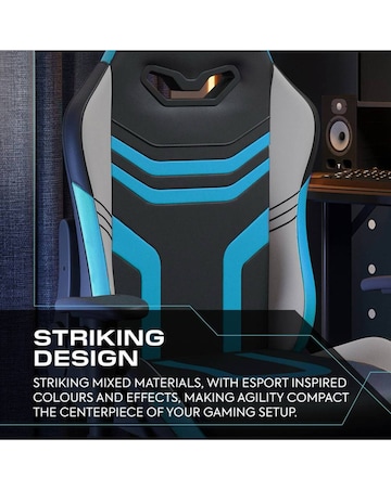 X Rocker Agility Compact Ergonomic PC Gaming Chair for Juniors - Blue