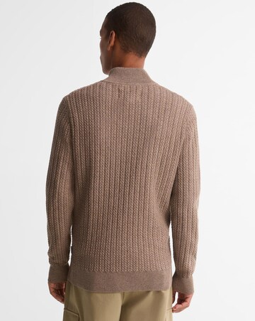 Barbour Herringbone Knitted 1/2 Zip - Stone