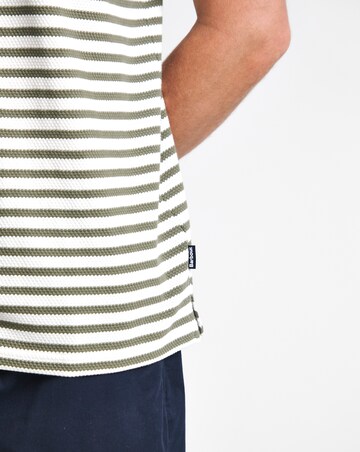 Barbour Farlam Short Sleeve Striped Tailored Polo Shirt - White