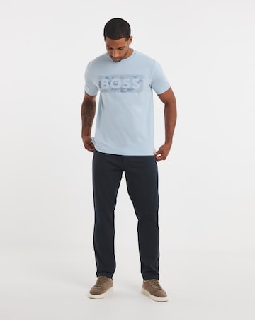 BOSS Short Sleeve Globe Graphic Logo T-Shirt - Light Blue
