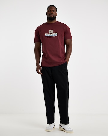 Jack & Jones Frederiksberg Graphic Box T-Shirt - Burgundy