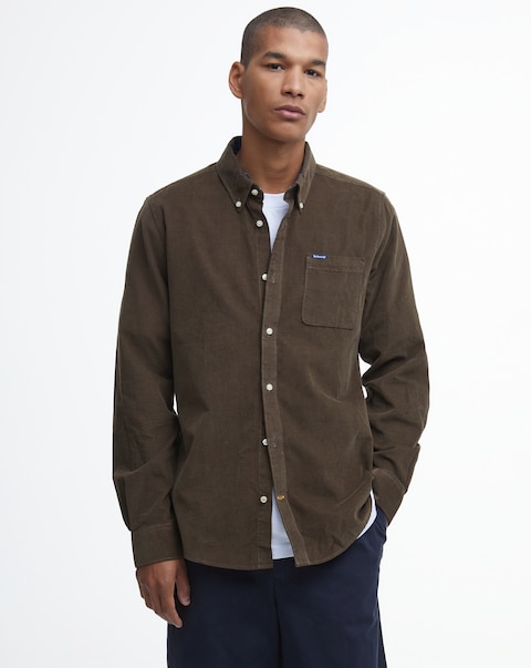 Barbour Ramsey Long Sleeve Tailored Cord Shirt - Brown