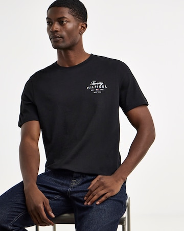 Tommy Hilfiger Short Sleeve Script Stack T-Shirt - Black