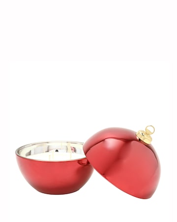 Mercury Red Glass Bauble Candle - Cinnamon Apple