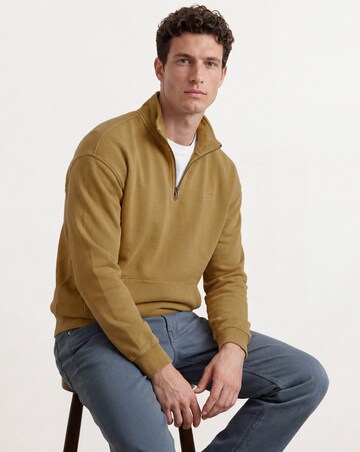 Union Garment Dyed Funnel Neck Sweatshirt-Tan