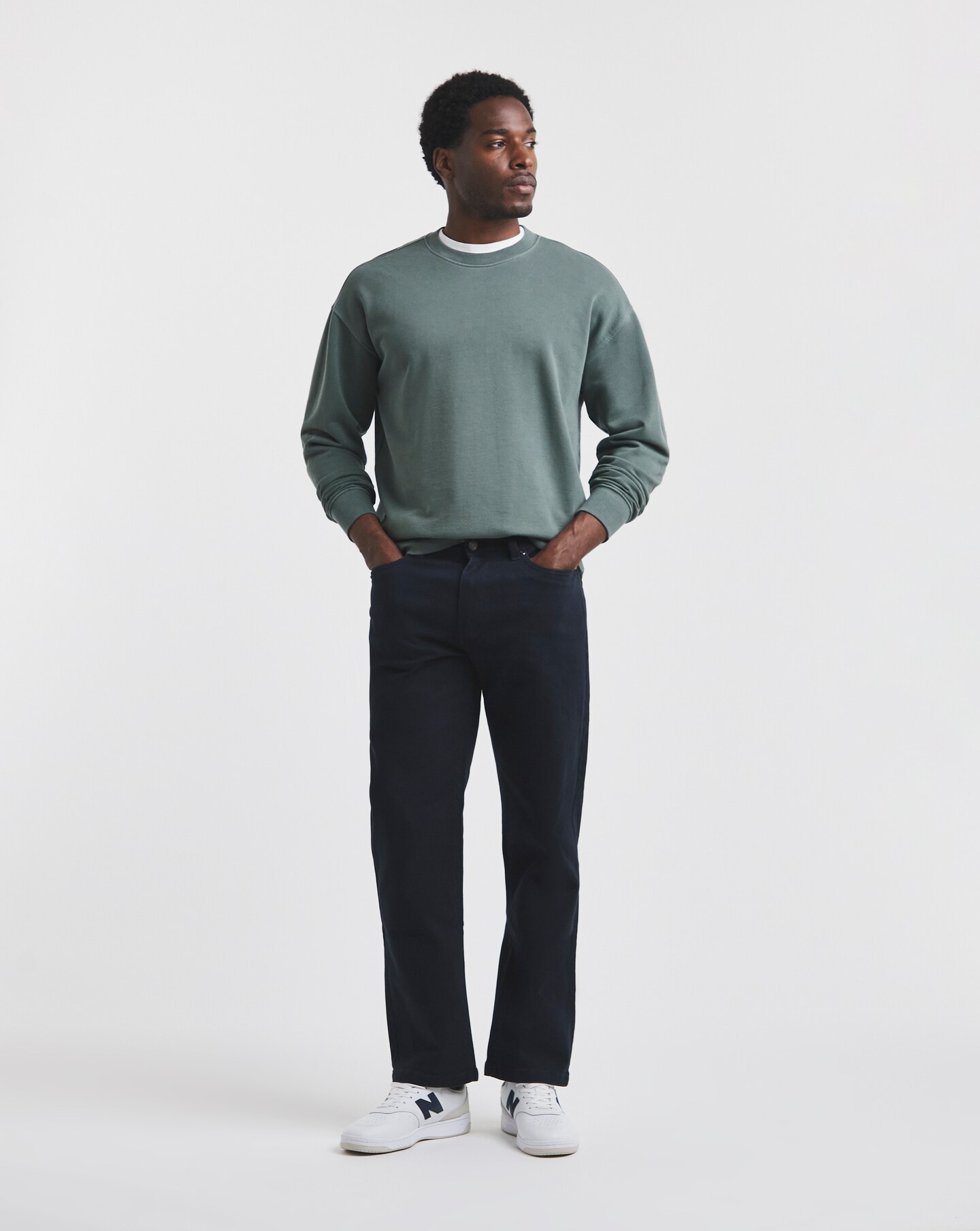 Union Navy Straight Stretch Gabardine Jeans