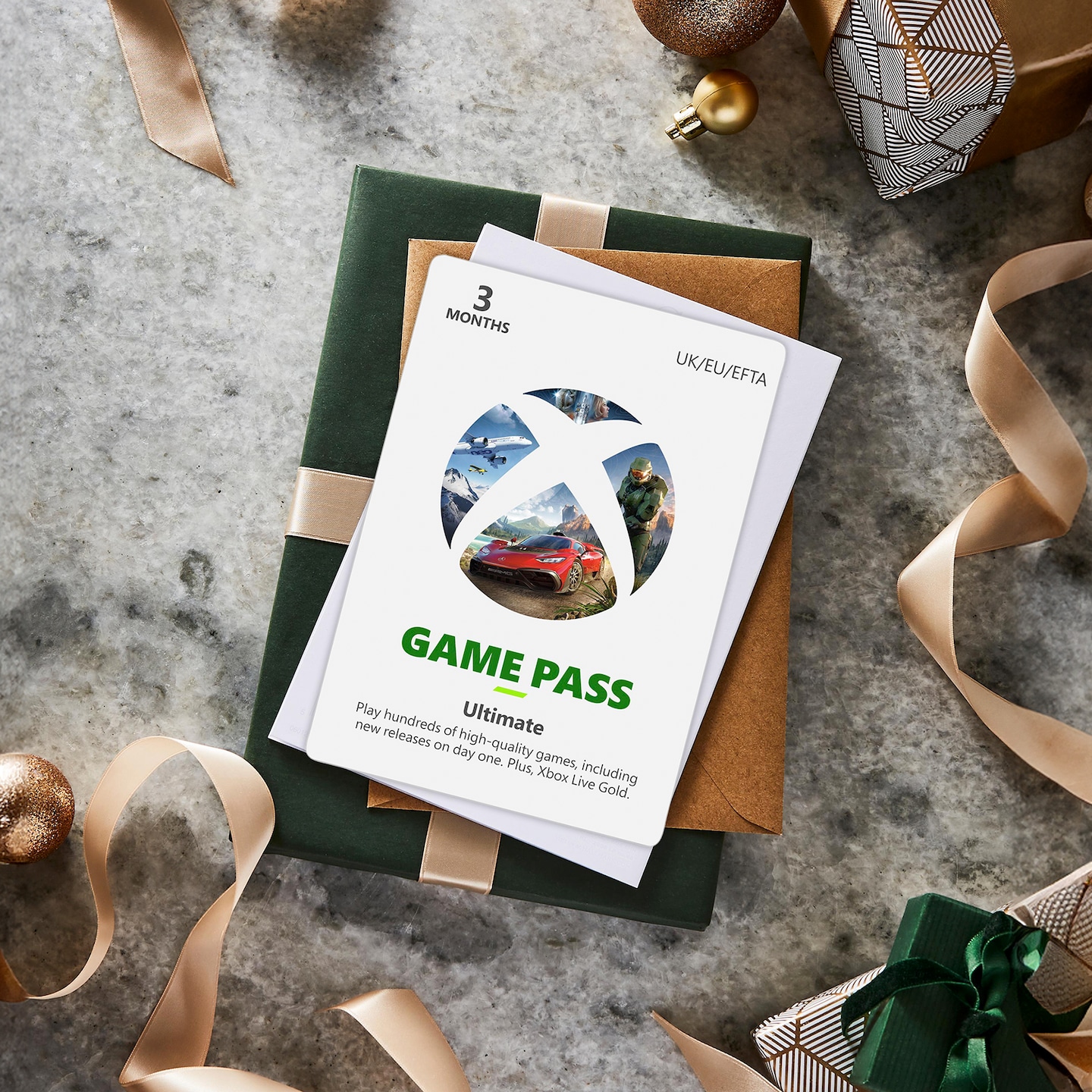Close-up of an Xbox Game Pass voucher.