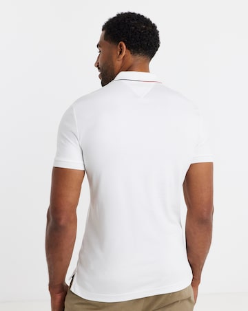 Tommy Hilfiger Short Sleeve Liquid Cotton Tipped Polo - White