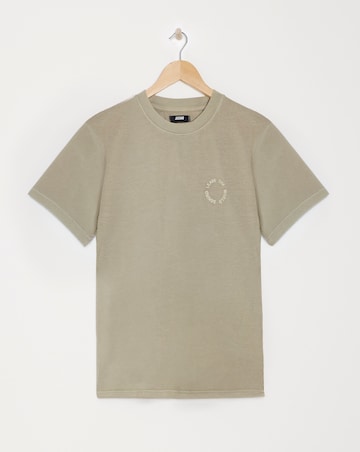 Relaxed Fit Garment Dyed Embroid T-Shirt