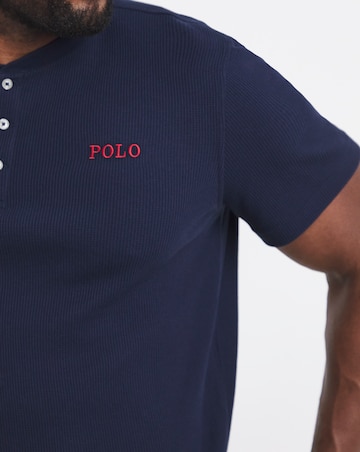 Polo Ralph Lauren Short Sleeve Waffle Lounge Henley - Navy