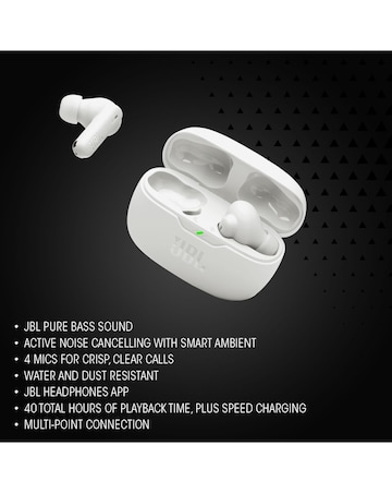 JBL Wave Beam 2 True Wireless Noise Cancelling Earbuds - Black