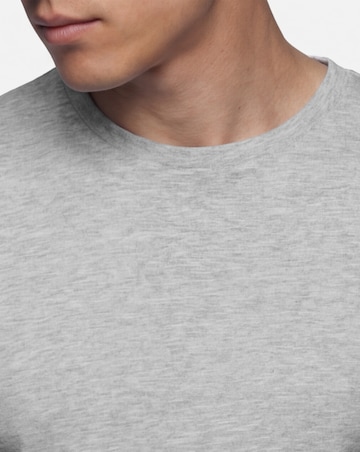 Pure Cotton Crew Neck T-Shirt Extra Long - Grey Marl