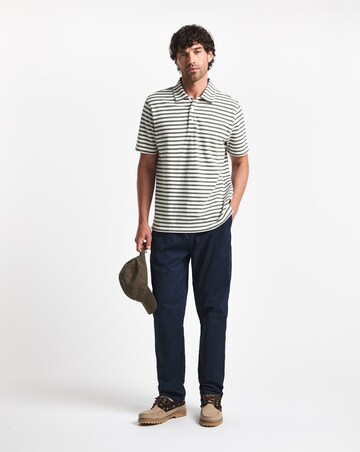Barbour Farlam Short Sleeve Striped Tailored Polo Shirt - White