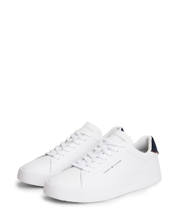 Tommy Hilfiger Court Leather Trainers - White/Navy