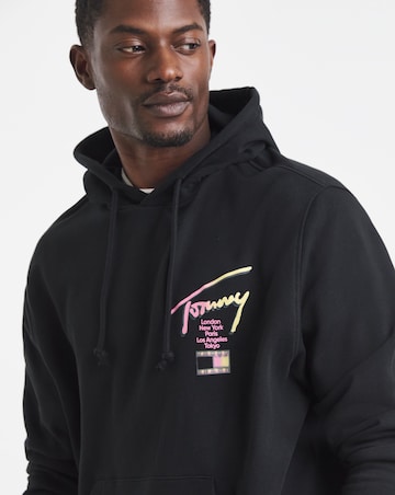 Tommy Jeans Relax Fit Signature Hoodie - Black
