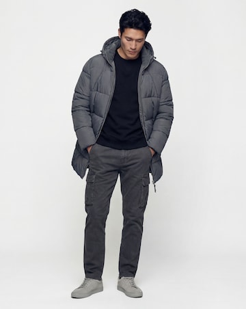 Grey Mid Length Puffer Jacket