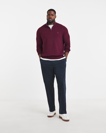 Polo Ralph Lauren 1/2 Zip Cotton Jumper - Wine Heather