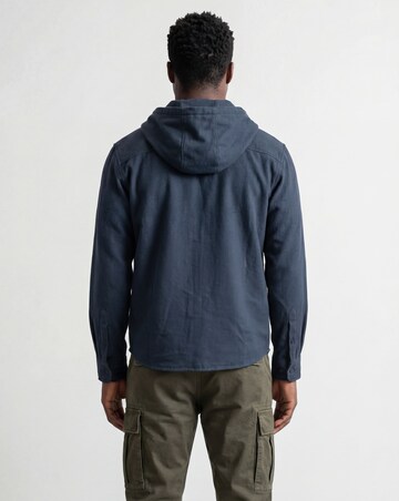 Cotton Hooded Flannel Check Shirt Long