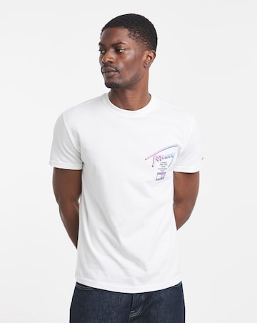 Tommy Jeans Short Sleeve City Signature T-Shirt - Ecru