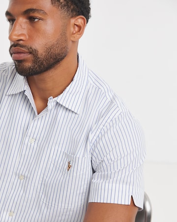Polo Ralph Lauren Short Sleeve Lightweight Oxford Shirt - White/Blue