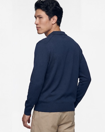 Navy Soft Touch Collared Cardigan