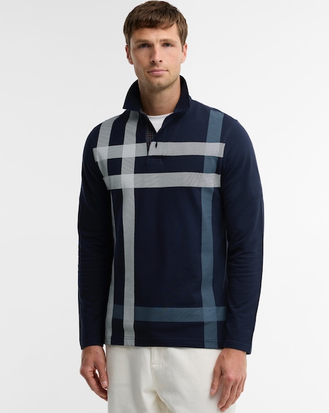 Barbour Blaine Tailored Long Sleeve Polo Shirt - Navy