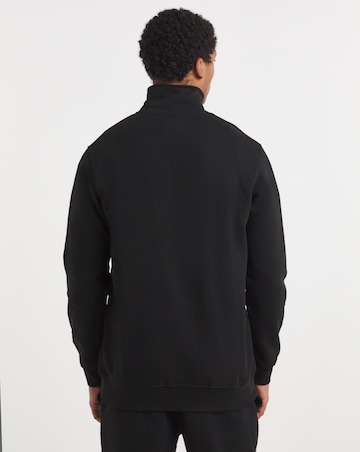 1/4 Zip Neck Sweatshirt Long- Black