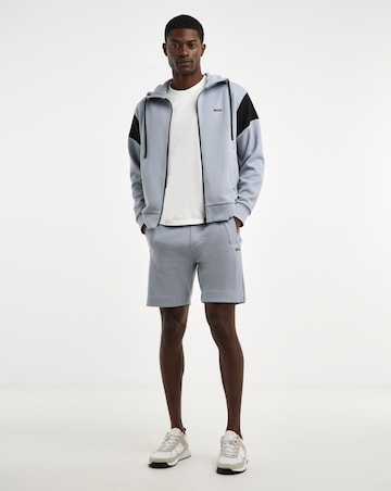 BOSS Contrast Zip Through Hoodie - Dark Grey