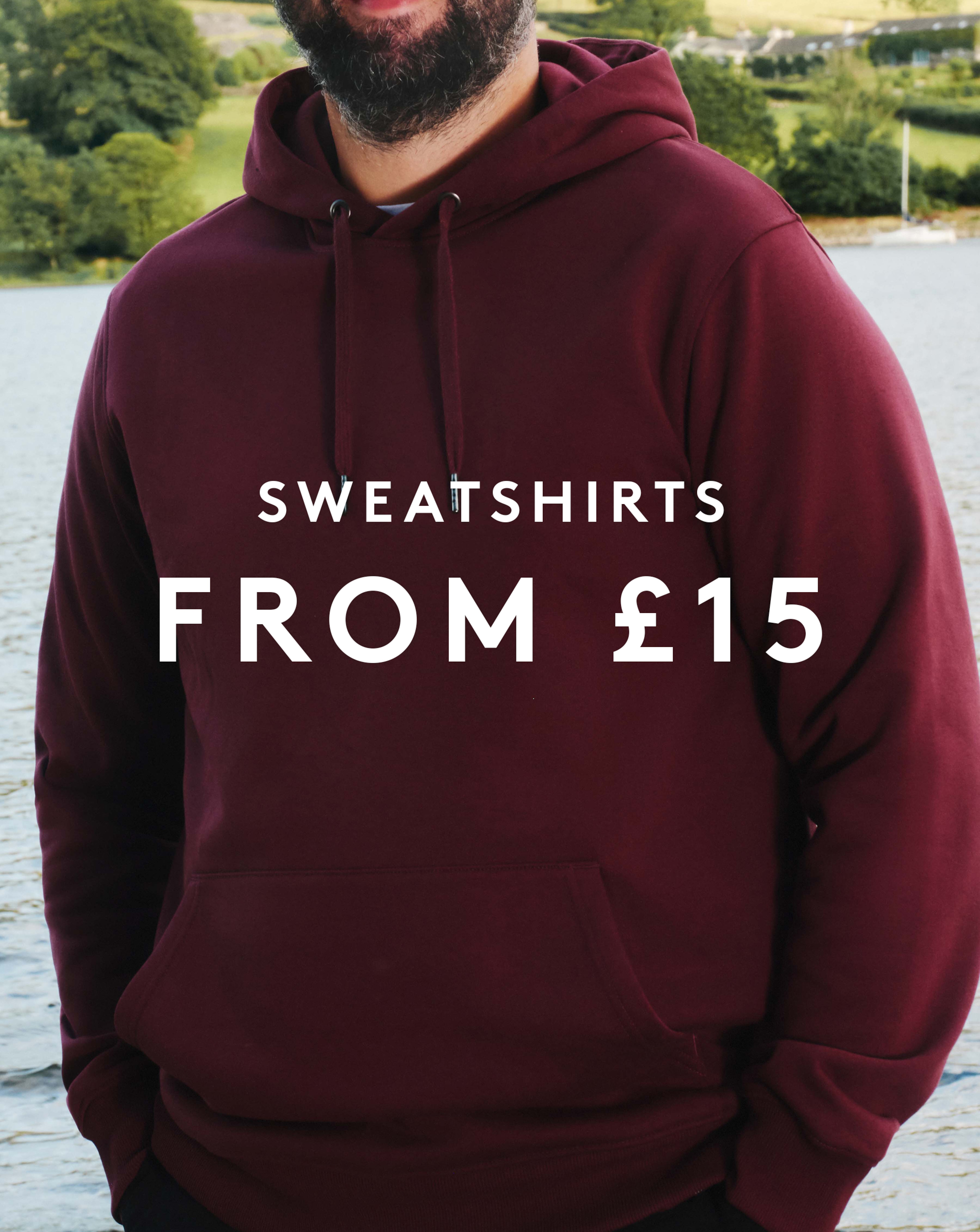 Sweatshirts from £15. Overhead Hooded Sweatshirt Long in Burgundy is pictured.