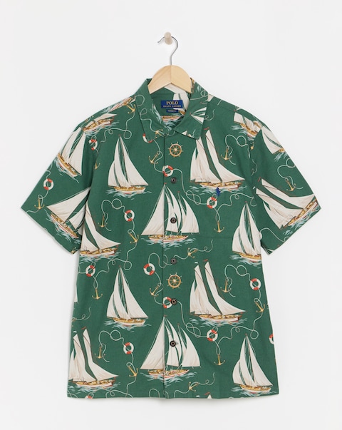 Polo Ralph Lauren Short Sleeve Printed Resort Shirt - Green