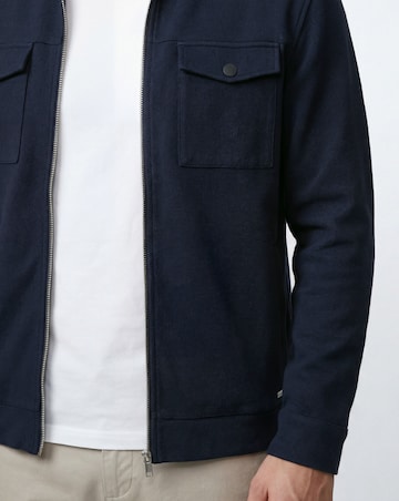 Folio Interlock Zip Shacket-Navy