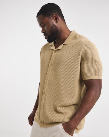 Knitted Revere Collar Shirt
