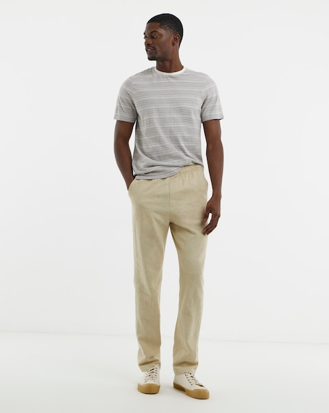 Linen Blend Straight Fit Trouser