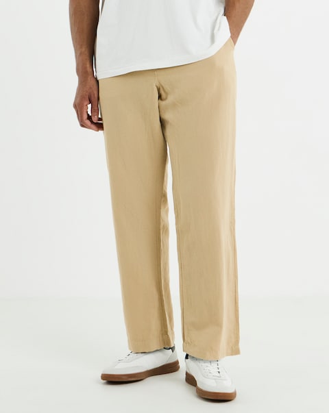Polo Ralph Lauren Straight Fit Linen Blend Trouser - Beige