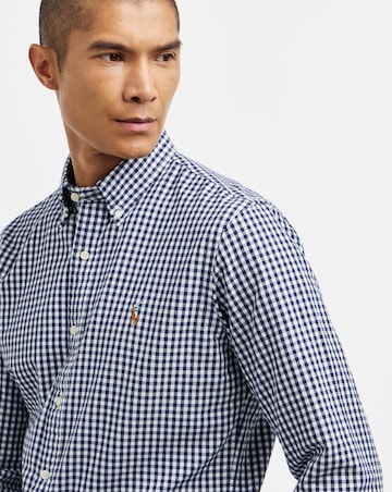 Polo Ralph Lauren Long Sleeve Gingham Oxford Shirt - Navy/White