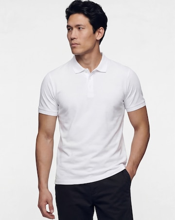 Pure Cotton Pique Polo Long- White