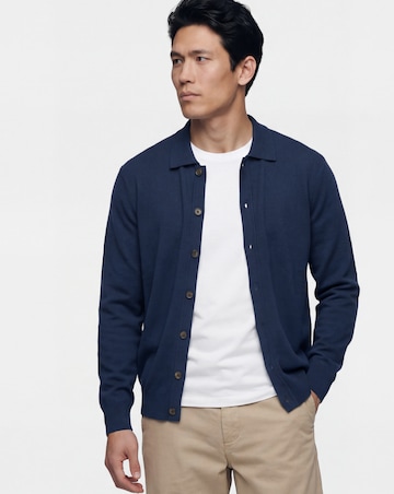 Navy Soft Touch Collared Cardigan