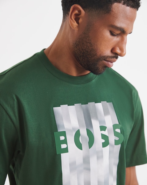 BOSS Short Sleeve Green Graphic Logo T-Shirt