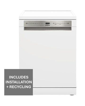 Hotpoint Maxi Space H7F HS41 UK Full Size Dishwasher 15 Place White + Install