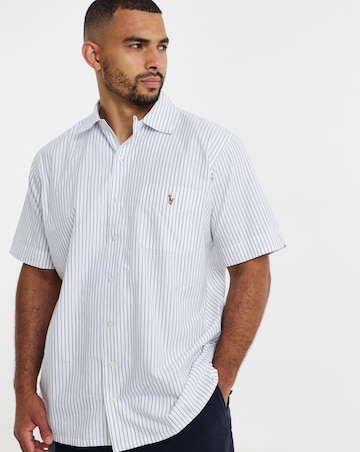 Polo Ralph Lauren Short Sleeve Lightweight Oxford Shirt - White/Blue
