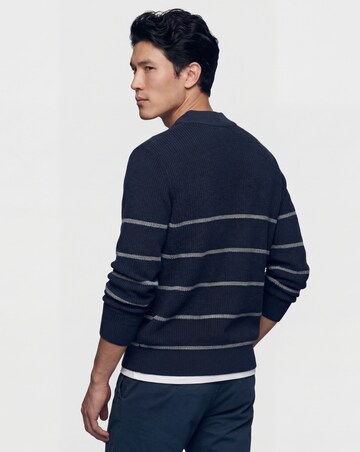 Fisherman Stripe 1/4 Zip Knitted Jumper