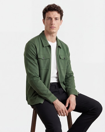 Folio Interlock Zip Shacket-Khaki