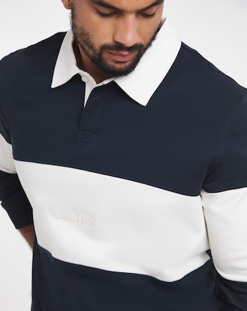 Jack & Jones Frederiksberg Blocking Sweat Polo Top - Navy