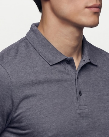 Pure Cotton Pique Polo Long Length- Charcoal