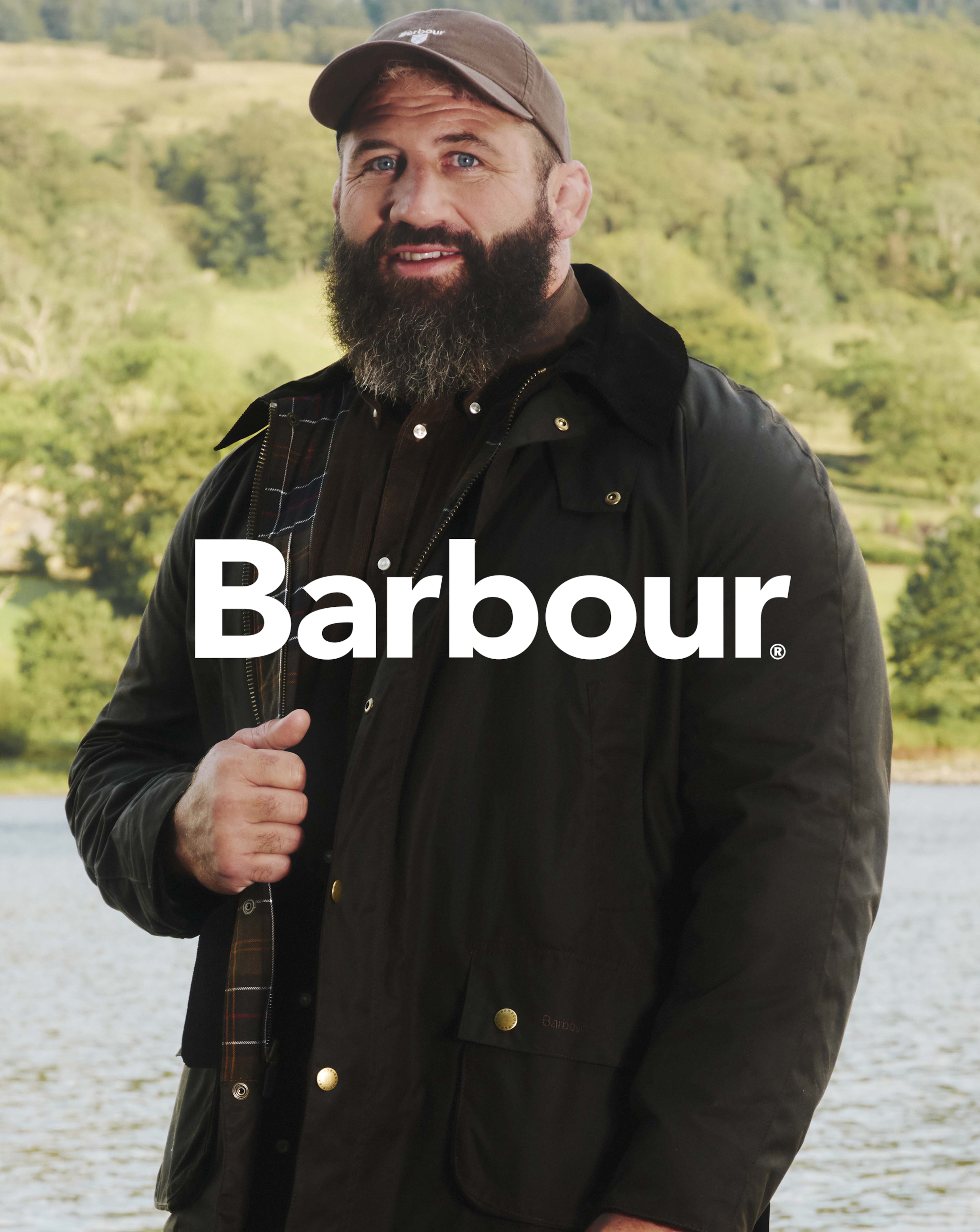 Joe Marler wears Barbour Ashby Wax Jacket - Olive