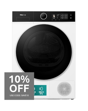 Hisense Power Steam 5i Series DH5I104BWAB WiFi-enabled 10kg Tumble Dryer - White