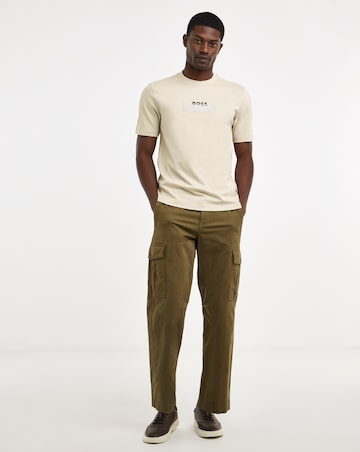 BOSS Short Sleeve Logo Tape T-Shirt - Light Beige